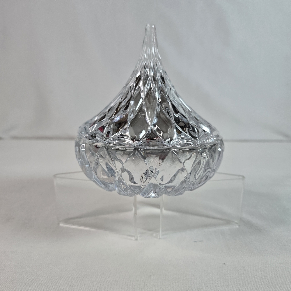Shannon Crystal Hand Crafted Lead Crystal Covered Dish " Hersheys Kiss Shape"